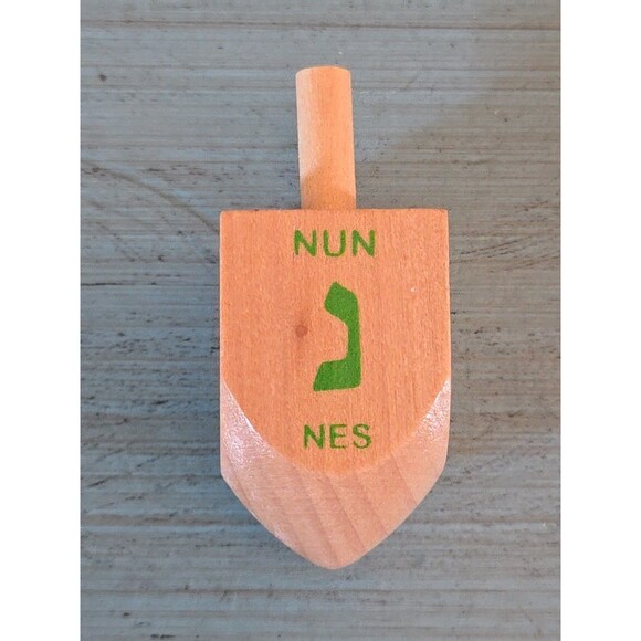 Vintage Handpainted Wooden Dreidel Judaica Hanukkah Chanukah Jewish Small Toy - Picture 3 of 7